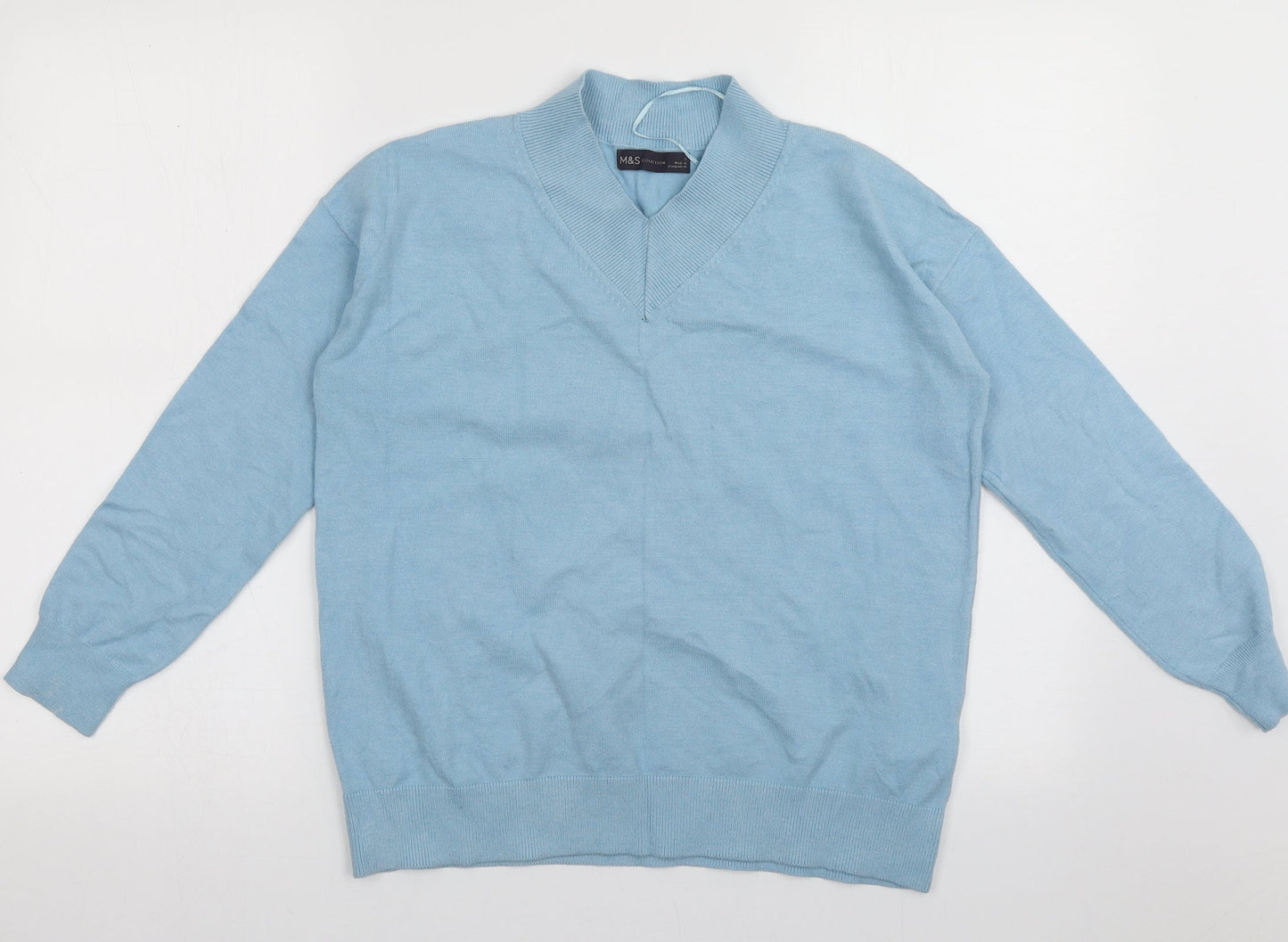Marks and Spencer Womens Blue  Viscose Pullover Sweatshirt Size S  Pullover
