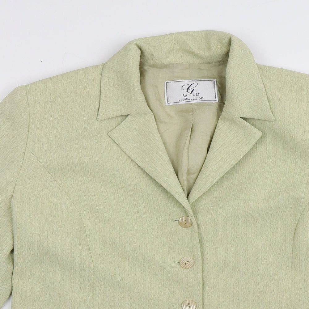 Gold by Michael H Womens Gold   Jacket Blazer Size 12  Button