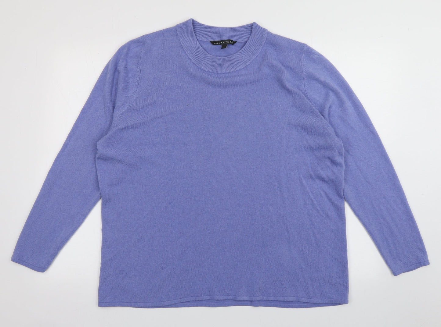 bonmarch Womens Purple Crew Neck  Acrylic Pullover Jumper Size 22