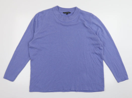 bonmarch Womens Purple Crew Neck  Acrylic Pullover Jumper Size 22