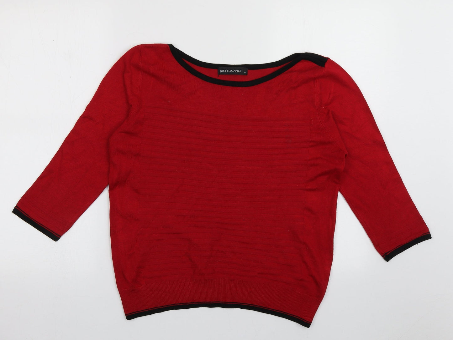 just elegance Womens Red  Viscose Pullover Sweatshirt Size M  Pullover