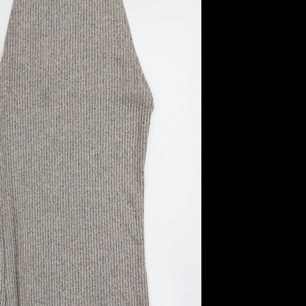 Topshop Womens Brown  Polyester A-Line  Size 10  High Neck Pullover