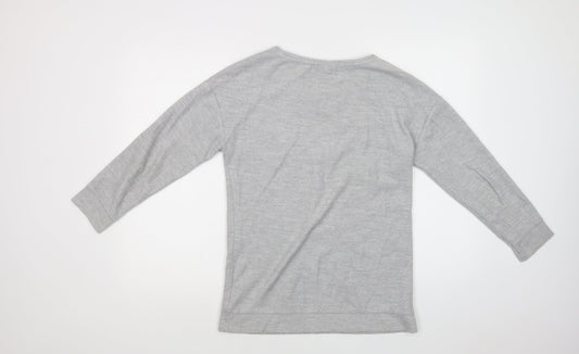 NEXT Girls Grey  Polyester Pullover Sweatshirt Size 13 Years   - Star