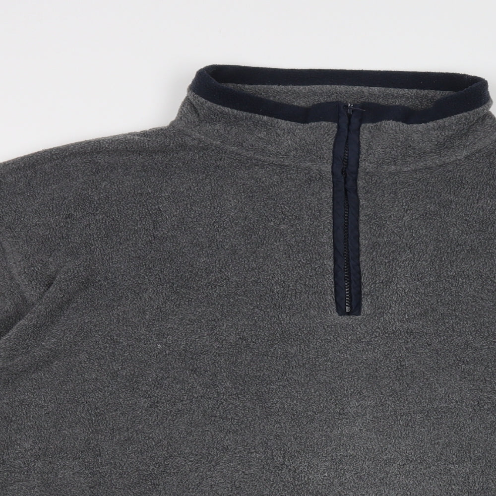 CS Athletic Mens Grey  Polyester Henley Sweatshirt Size L
