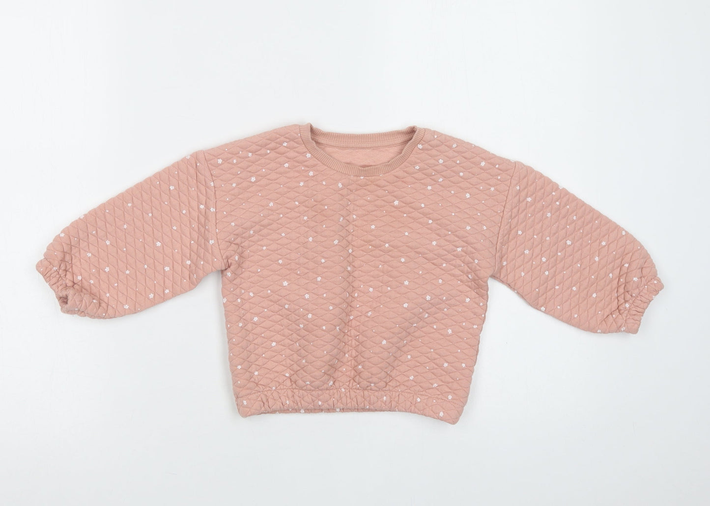 Matalan Girls Pink Floral Polyester Pullover Sweatshirt Size 2-3 Years
