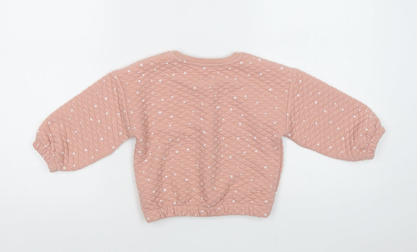 Matalan Girls Pink Floral Polyester Pullover Sweatshirt Size 2-3 Years