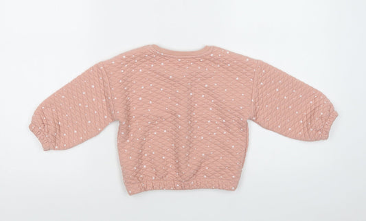 Matalan Girls Pink Floral Polyester Pullover Sweatshirt Size 2-3 Years