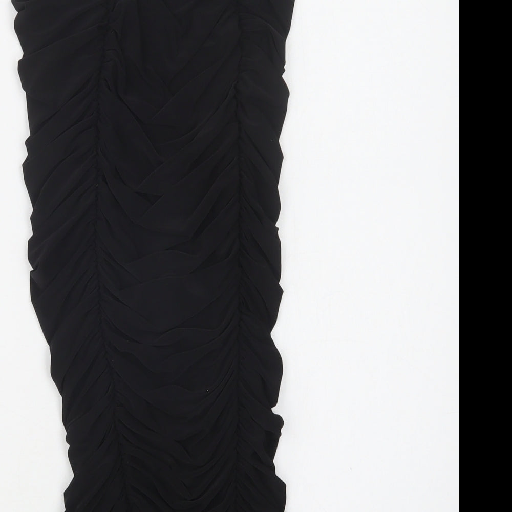 PRETTYLITTLETHING Womens Black  Polyester Bodycon  Size 6  Off the Shoulder