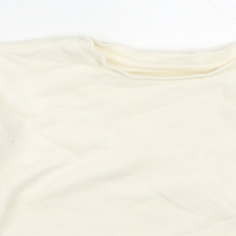George Baby Beige  Cotton Basic T-Shirt Size 3-6 Months Round Neck Pullover - Fun Days