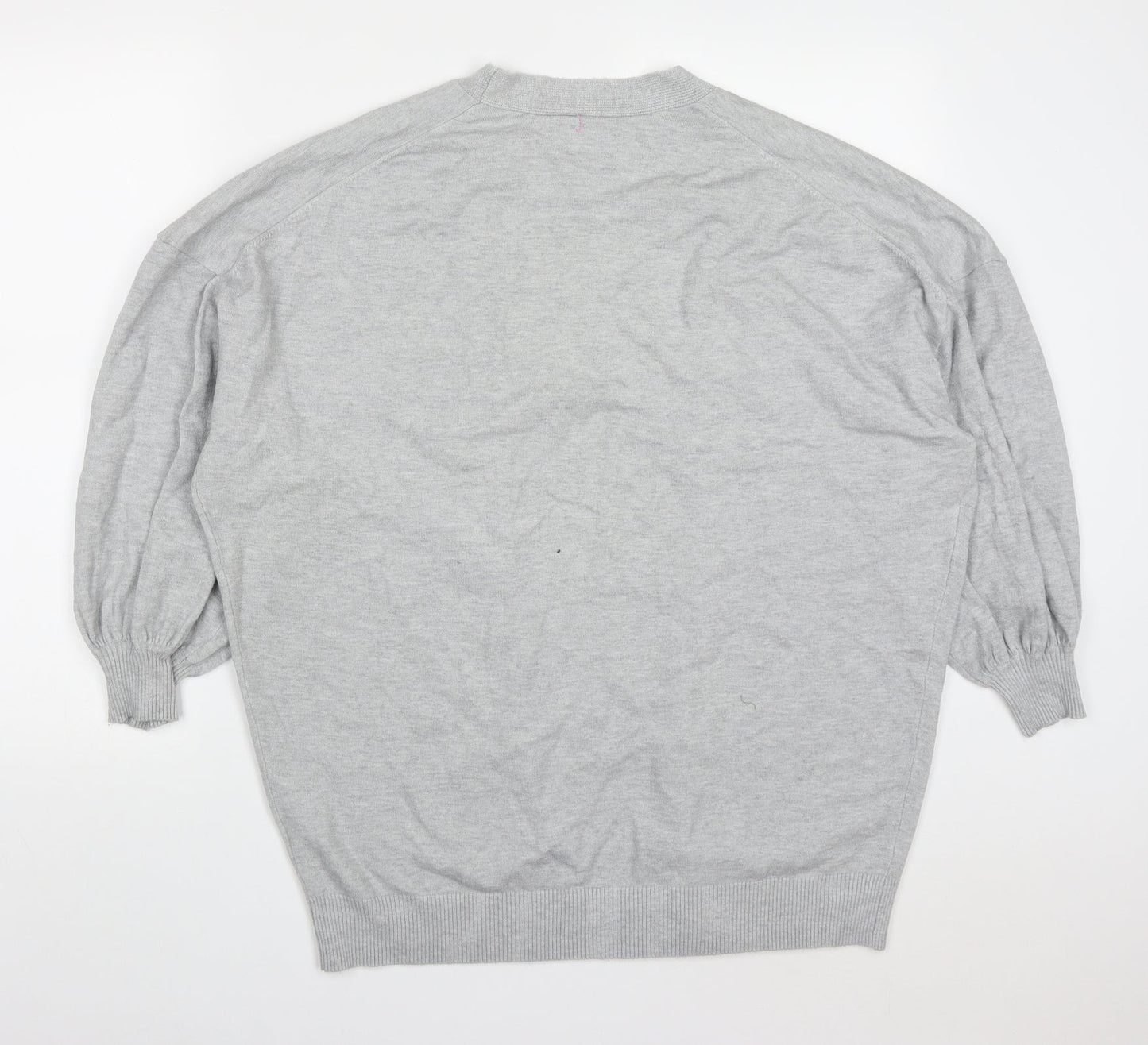 ASOS Womens Grey V-Neck  Viscose Cardigan Jumper Size 10