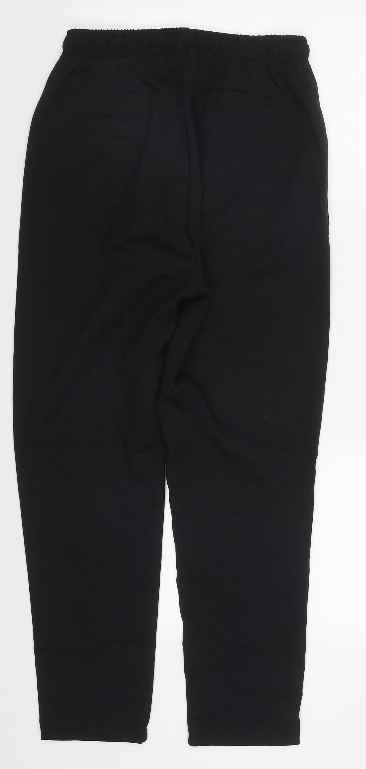 PRETTYLITTLETHING Womens Black  Polyester Trousers  Size 10 L26 in Regular Drawstring
