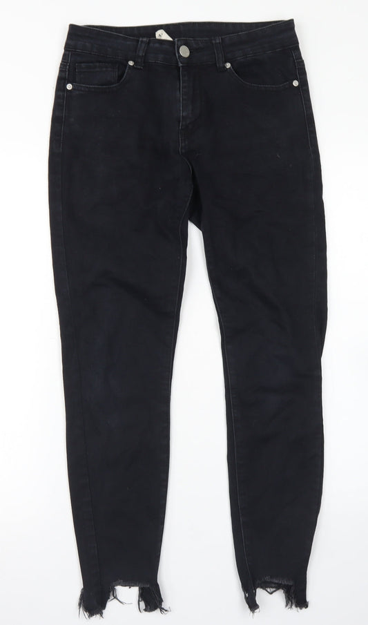 Ashley Mason Womens Black  Cotton Skinny Jeans Size 28 in L26 in Regular Button