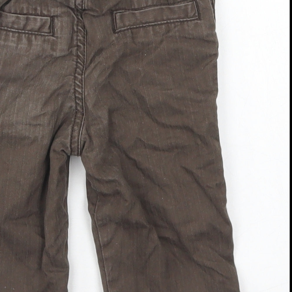 George Boys Brown  Cotton Cargo Trousers Size 3-6 Months  Snap