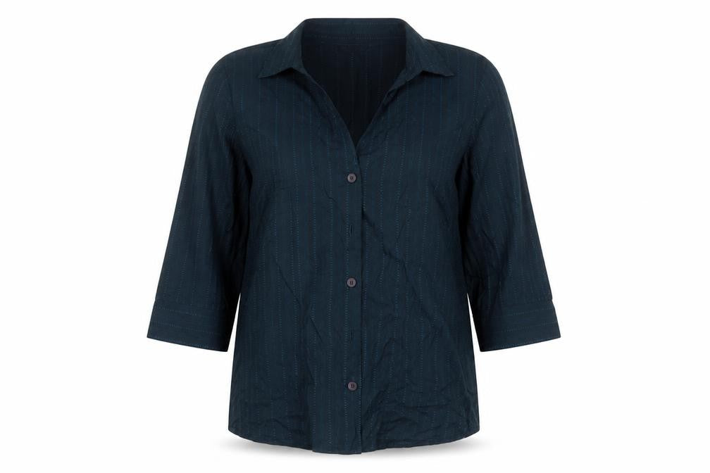 Wrdrobe Womens Blue  Cotton Basic Button-Up Size 12 Collared