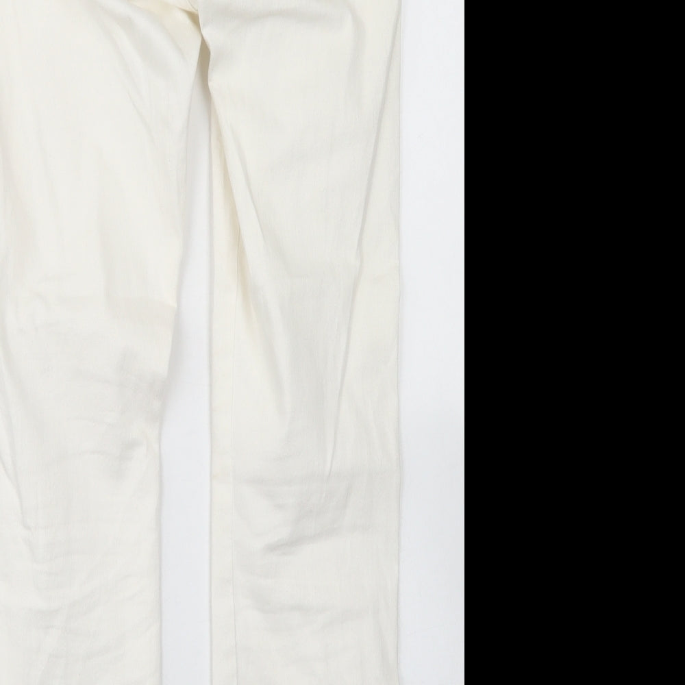 &Denim Womens White  Cotton Skinny Jeans Size 30 in L27 in Regular Button