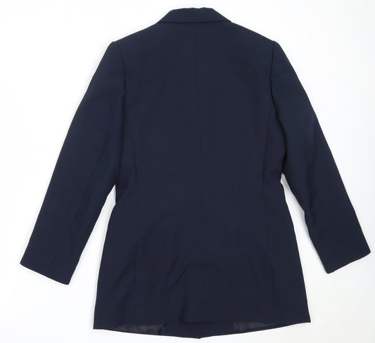 CONTEXT Womens Blue  Polyester Jacket Blazer Size 12