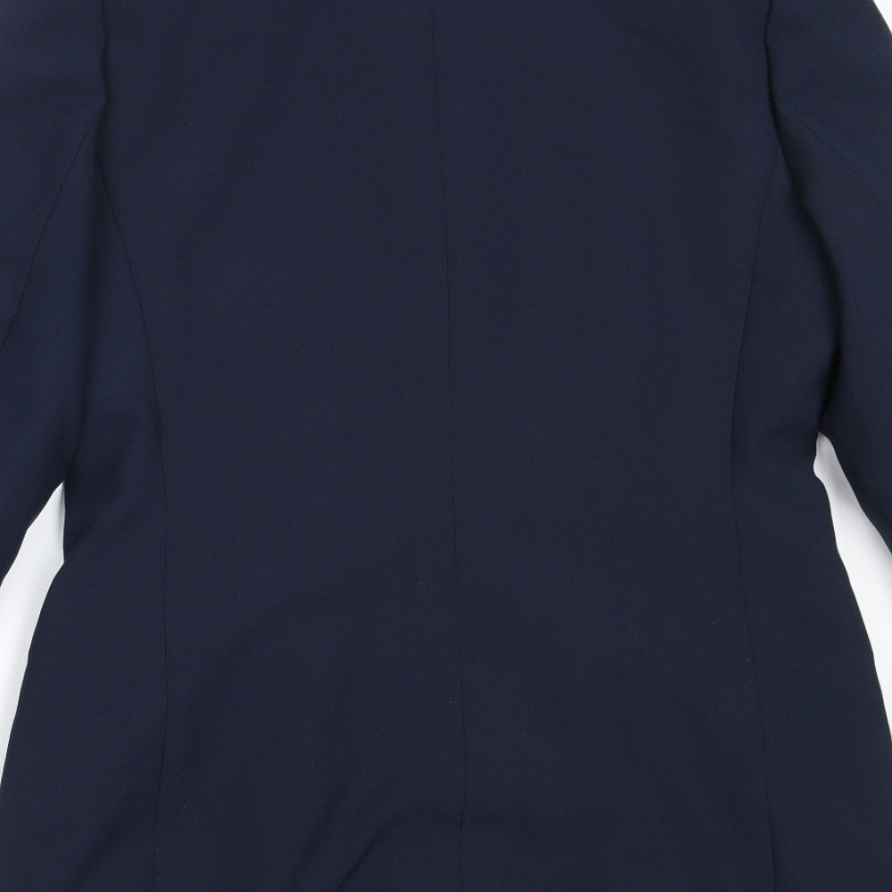 CONTEXT Womens Blue  Polyester Jacket Blazer Size 12
