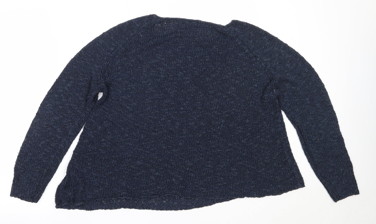 New Look Womens Blue Round Neck  Acrylic Pullover Jumper Size 10