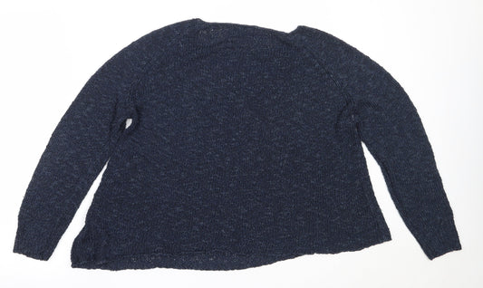 New Look Womens Blue Round Neck  Acrylic Pullover Jumper Size 10