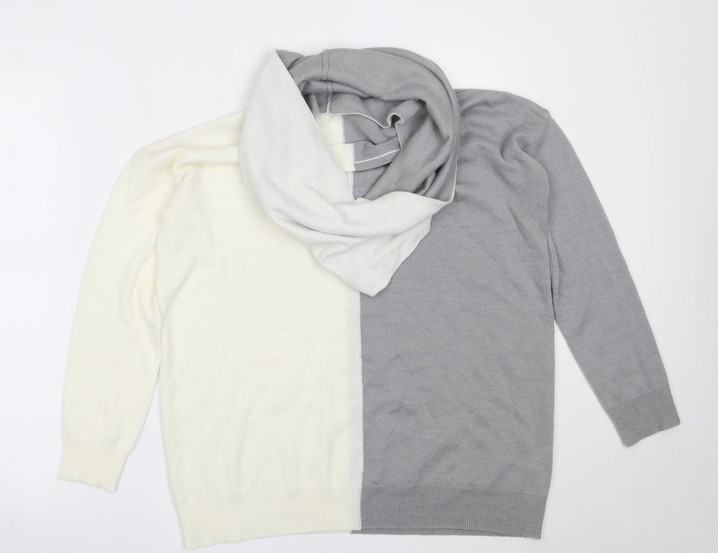 Preworn Womens Ivory Round Neck  Acrylic Pullover Jumper Size 12