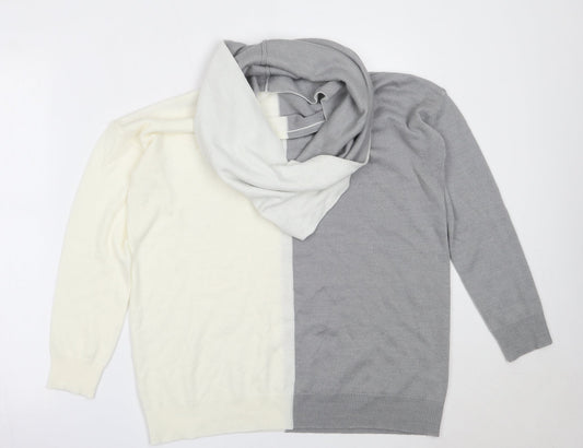 Preworn Womens Ivory Round Neck  Acrylic Pullover Jumper Size 12
