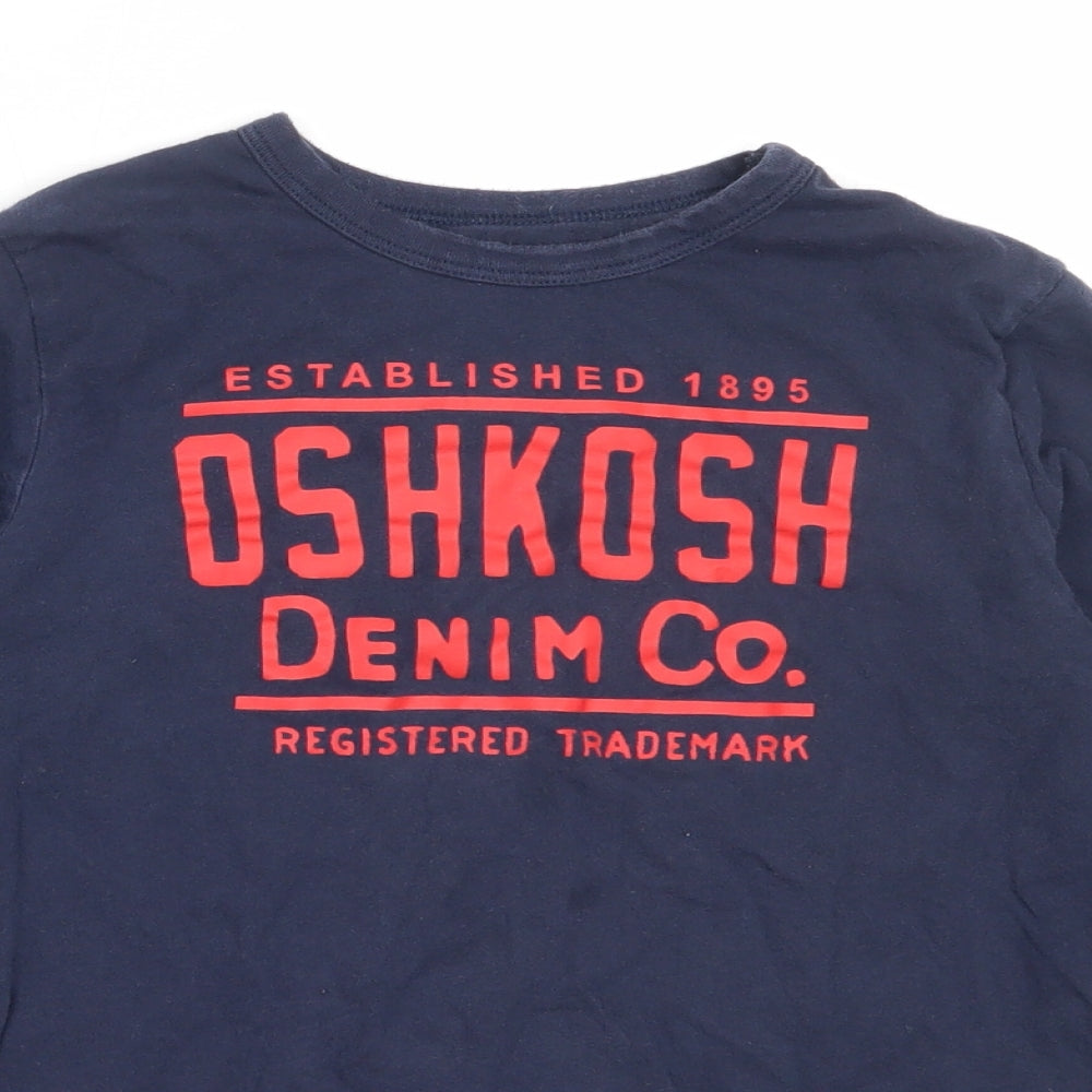 Oshkosh Boys Blue  Cotton Basic T-Shirt Size 10 Years Round Neck