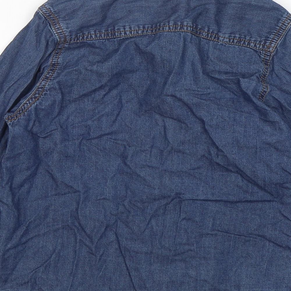 Rebel Girls Blue  Cotton Basic Button-Up Size 7-8 Years Collared