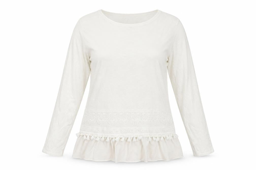Marks and Spencer Womens White Crew Neck  Viscose Pullover Jumper Size 14