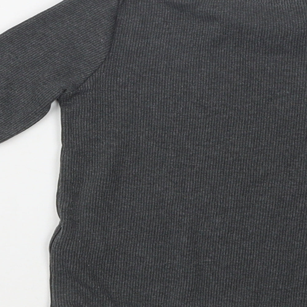 NEXT Girls Grey  Cotton Basic Blouse Size 2 Years Crew Neck