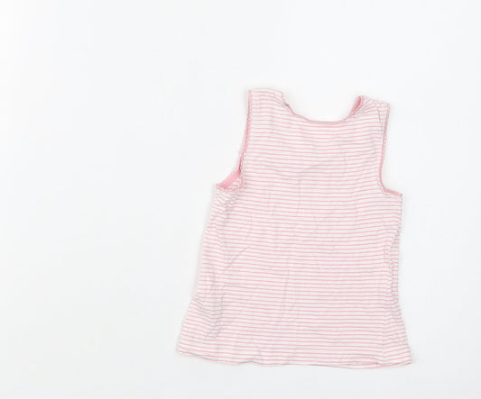 TU Girls Pink Striped Cotton Basic Blouse Size 2-3 Years Crew Neck