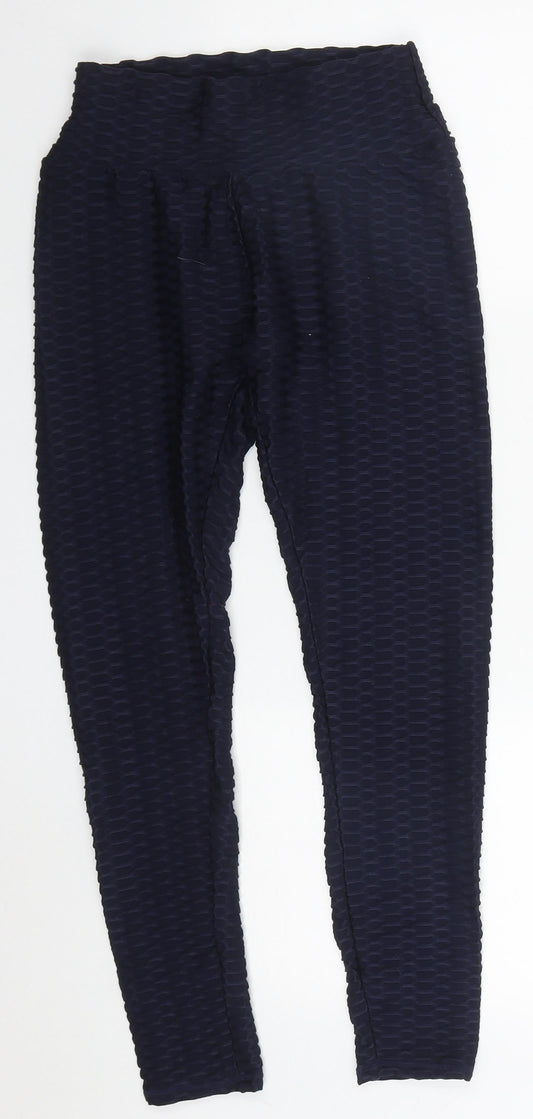 Preworn Womens Blue  Polyester Carrot Leggings Size S L26 in