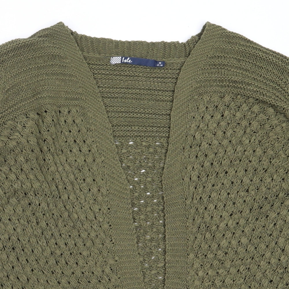 EWM Womens Green Round Neck  Acrylic Cardigan Jumper Size M