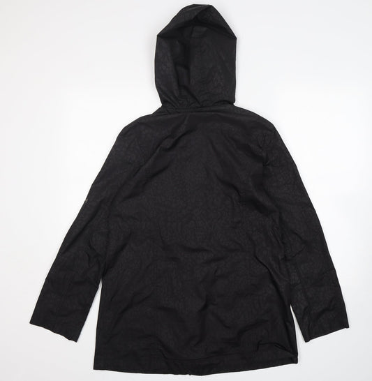 Papaya Womens Black Animal Print  Windbreaker Jacket Size 8