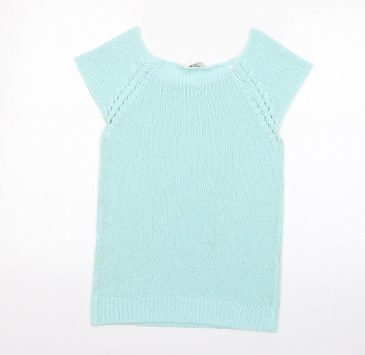 Peacocks Womens Green Round Neck   Pullover Jumper Size S