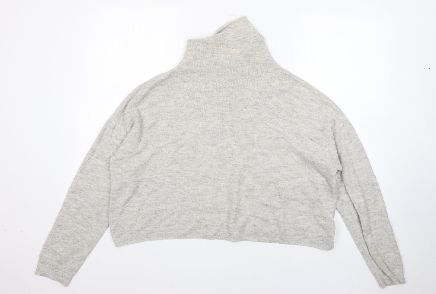 New Look Womens Beige Mock Neck  Acrylic Pullover Jumper Size M