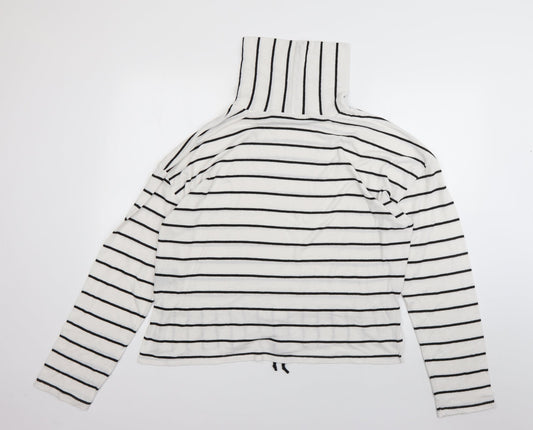 COIN 1804 Mens Multicoloured Roll Neck Striped Rayon Pullover Jumper Size XL