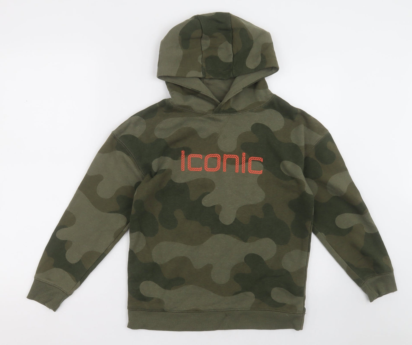 Primark Boys Green Camouflage Cotton Pullover Hoodie Size 10-11 Years  Pullover - Iconic