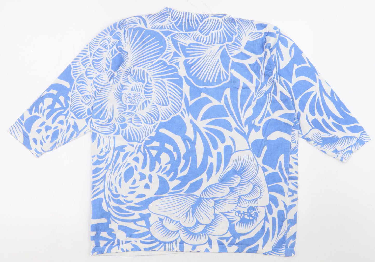 Gerard Womens Blue Geometric Viscose Pullover Sweatshirt Size 18  Pullover
