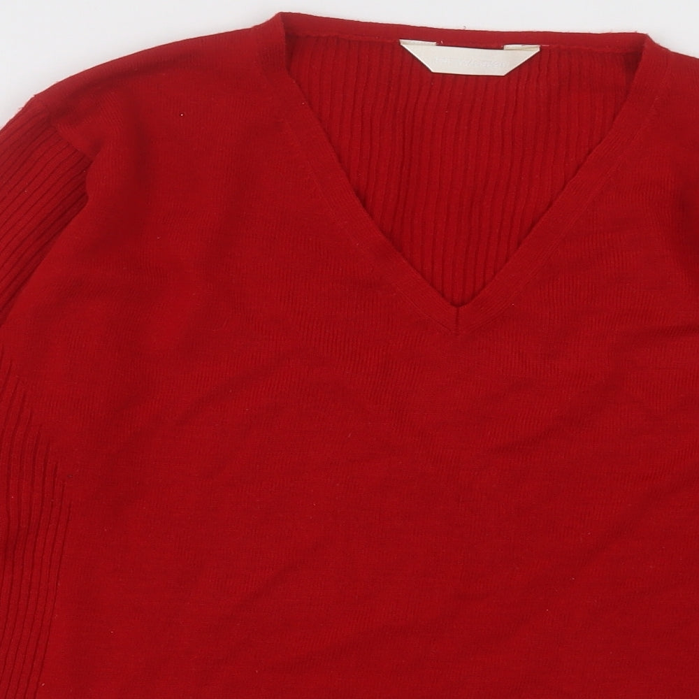 Preworn Womens Red  Acrylic Pullover Sweatshirt Size 20  Pullover
