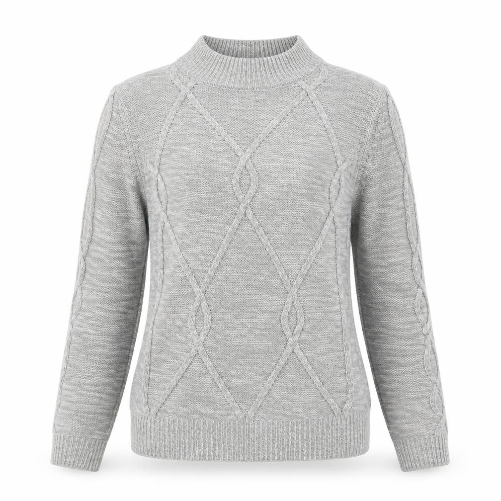 Matalan Womens Grey Mock Neck  Acrylic Pullover Jumper Size XS