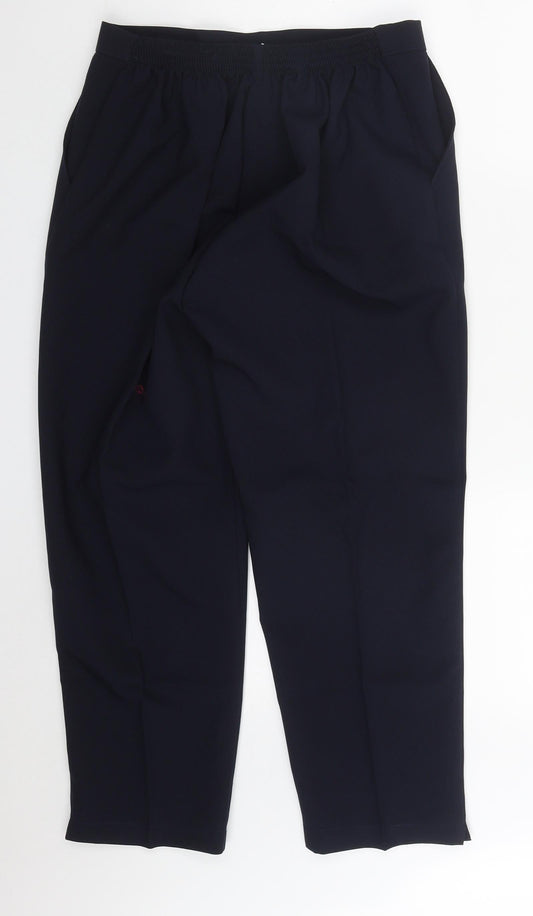 Emma Womens Blue  Polyester Trousers  Size 16 L26 in Regular