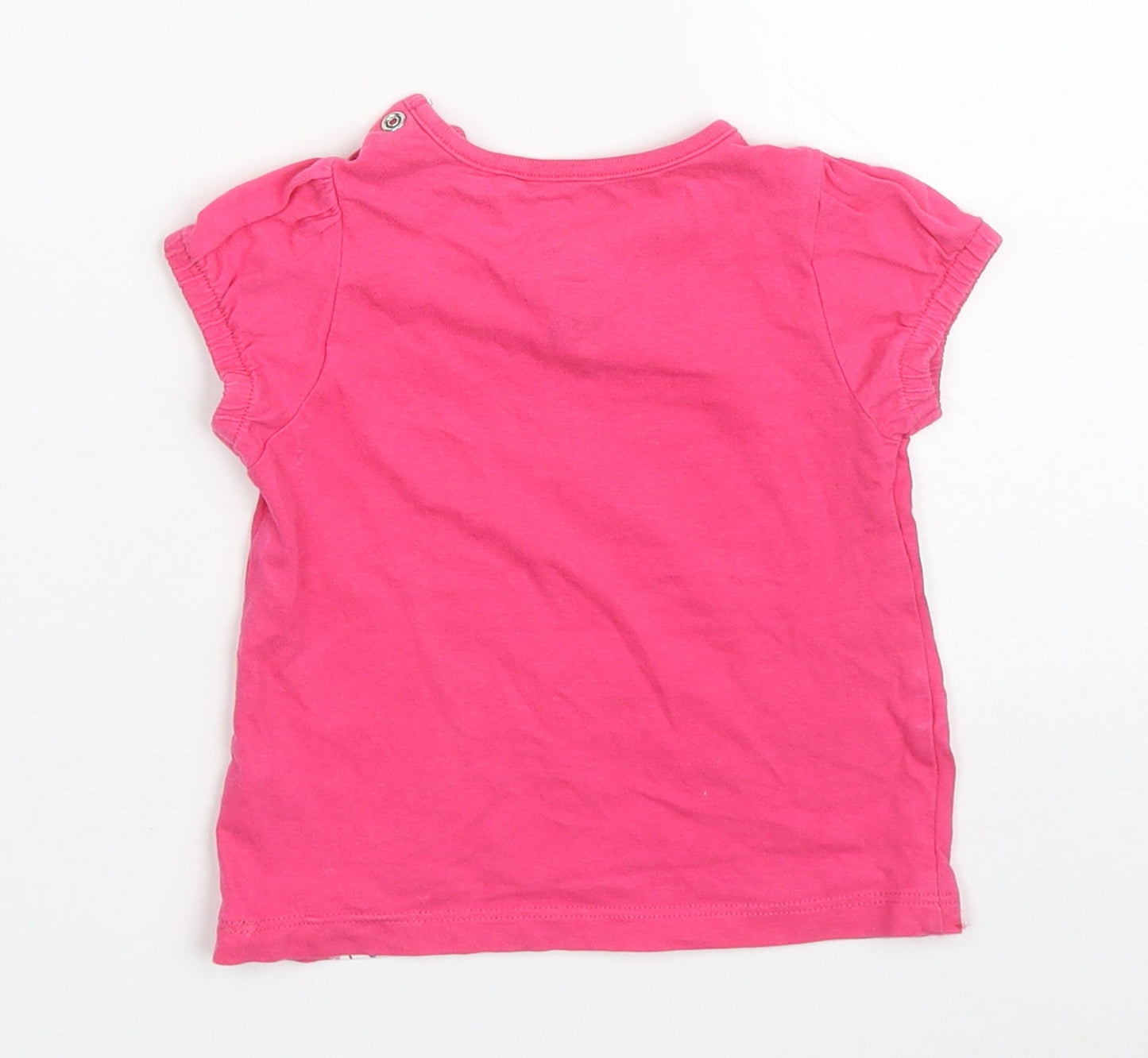 TU Girls Pink  Cotton Basic T-Shirt Size 6-9 Months Crew Neck Pullover - R is for Rabbit