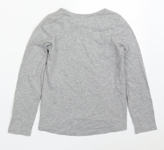 TU Girls Grey  Cotton Basic T-Shirt Size 8 Years Round Neck Pullover - Fa Boo! Lous