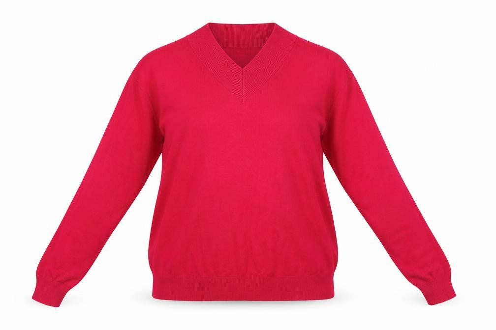 Marks and Spencer Womens Red V-Neck  Viscose Pullover Jumper Size M