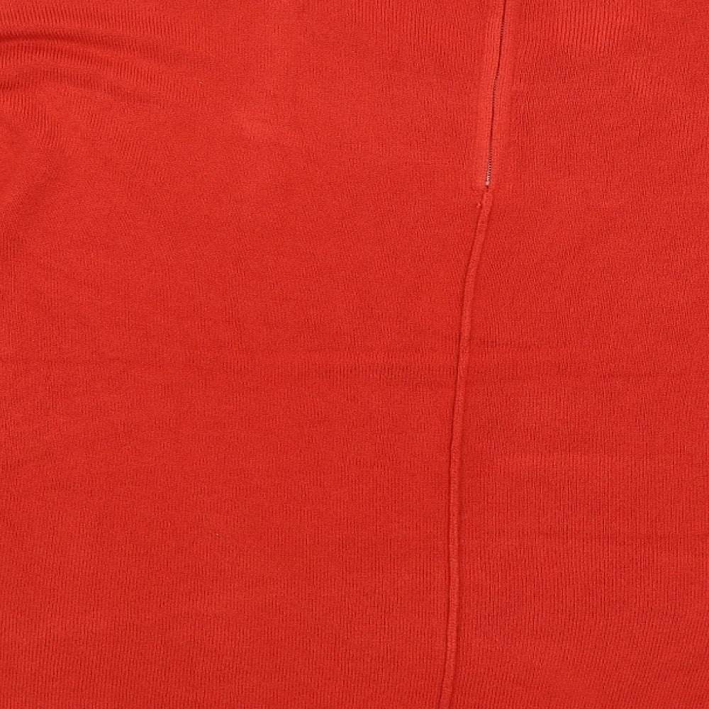 First Avenue Womens Red Round Neck  Acrylic Pullover Jumper Size XL