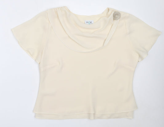 Vogue Womens Ivory  Polyester Basic Blouse Size 18 Round Neck