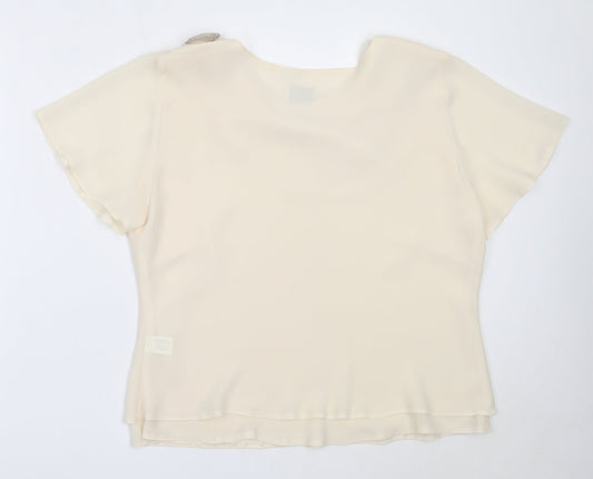 Vogue Womens Ivory  Polyester Basic Blouse Size 18 Round Neck