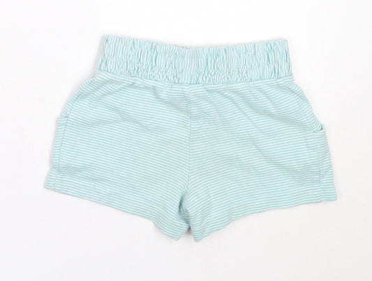 NEXT Girls Blue Striped Cotton Hot Pants Shorts Size 4 Years  Regular