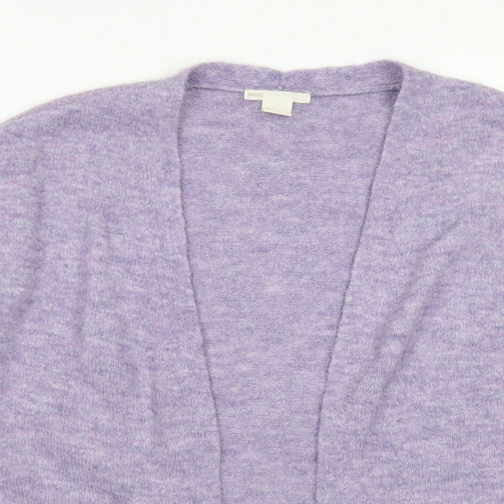 H&M Womens Purple Crew Neck  Acrylic Cardigan Jumper Size XS