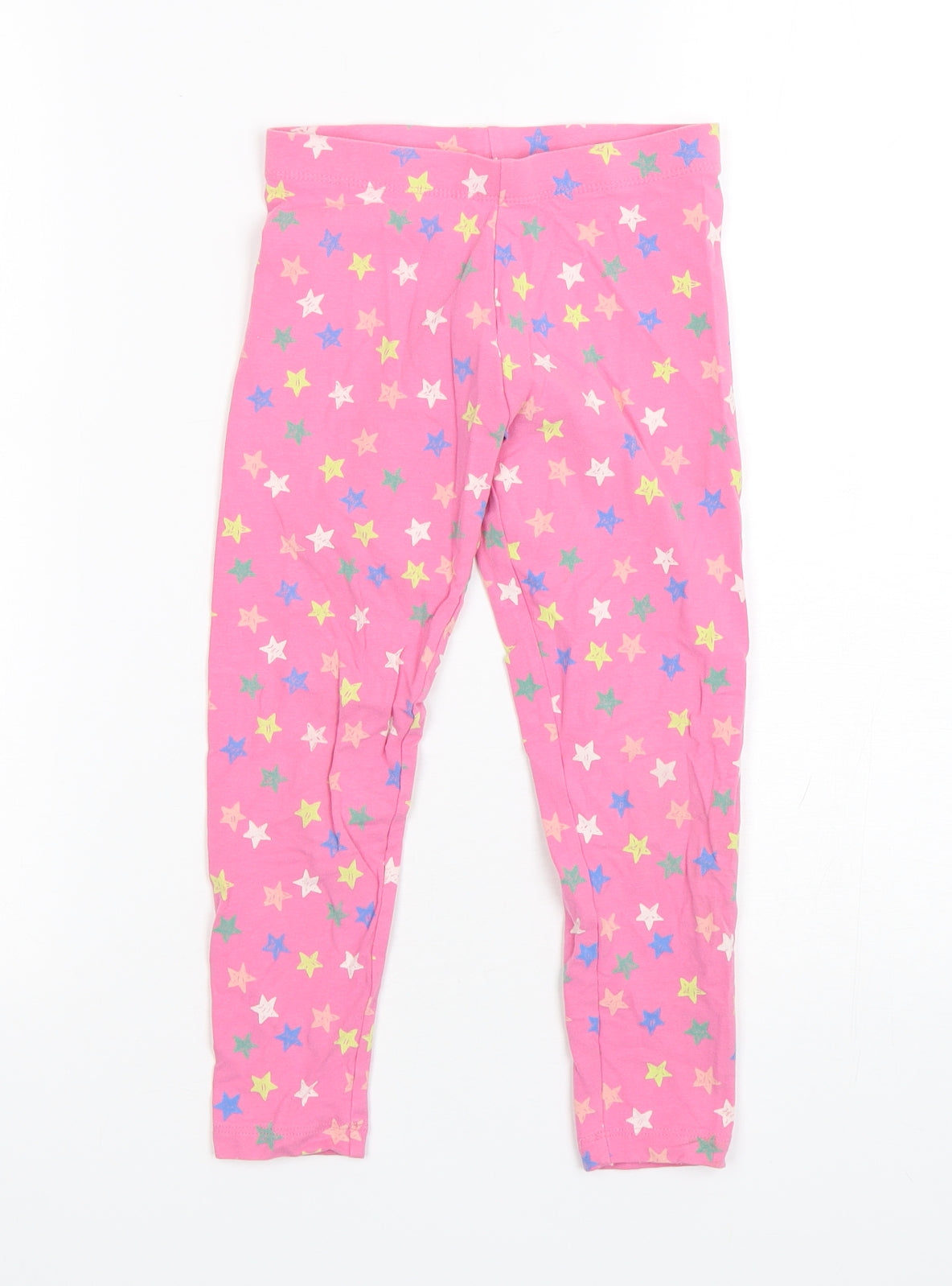 M&S Girls Pink Polka Dot Cotton  Pyjama Pants Size 5-6 Years